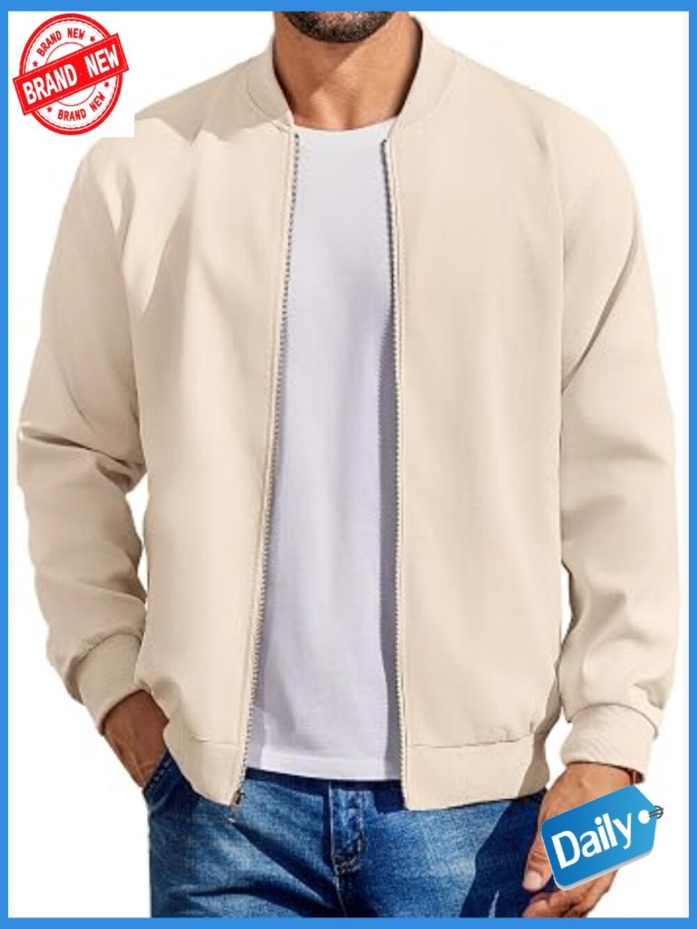 Men's Lightweight Bomber Jacket Casual Flight Varsity Coat